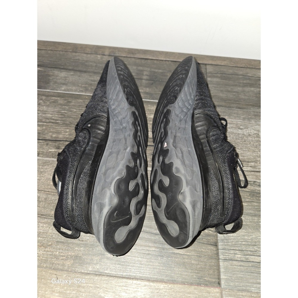 Nike React Infinity Run Flyknit 2 Triple Black Men's Size 9.5 Running Shoes - Picture 7 of 9